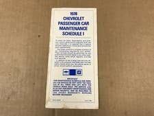 Vintage 1978 Chevrolet Passenger Car Maintenace Schedule I