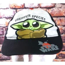 Baby Yoda "Unknown Species" Adjustable Snapback Hat Star Wars Kids Cap Black...
