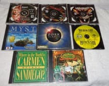 PC Video Game Lot Might & Magic Heroes Myst Dungeon Siege Zork Callahan's Carmen