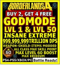 🔥BORDERLANDS 4✨WEAPONS MODDED LEVEL 1 ONE GEAR MODDED ✴️ GODMODE ✅PC-PS-XBOX✨