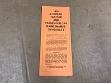 Vintage 1979 Checker Taxicab & Passenger Car Maintenance Schedule I
