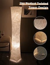 LEONC Design RGB Color Changing Smart Floor Lamp Kit, 65" Twisted Tower, Alexa