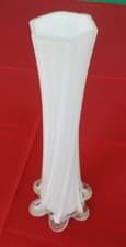 Darice White, Twisted Tower Base, Bud Vase 7-3/4" Tall In Excellent Condition